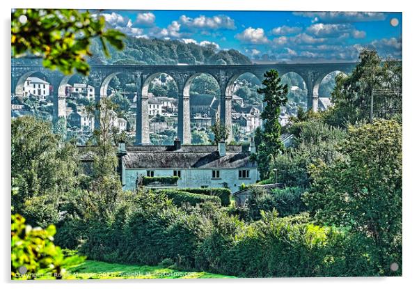 Arched bridge of Calstock Acrylic by Roger Mechan