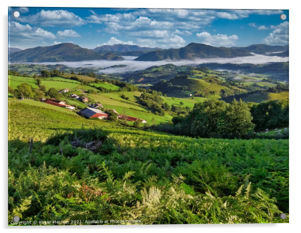 Serene Basque Countryside Acrylic by Roger Mechan