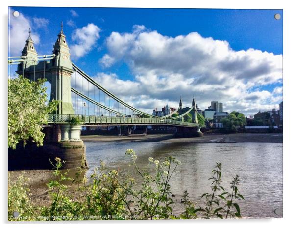 Hammersmith Bridge London  Acrylic by Roger Mechan