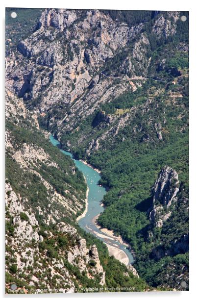 Turquoise Serpent in Verdon Gorge Acrylic by Roger Mechan