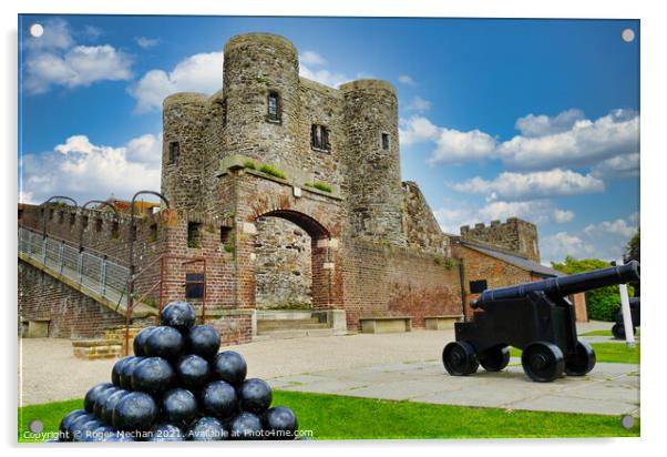 The Mighty Fortifications of Rye Castle Acrylic by Roger Mechan