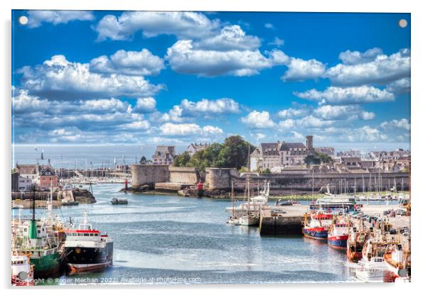 Seaside Charm in Concarneau Acrylic by Roger Mechan