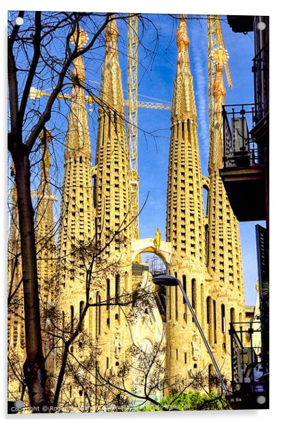Gaudi's Masterpiece: A Towering View Acrylic by Roger Mechan