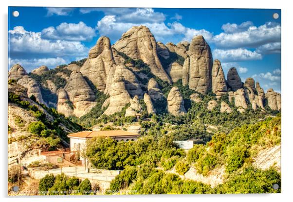 Enchanting Montserrat Mountains Acrylic by Roger Mechan