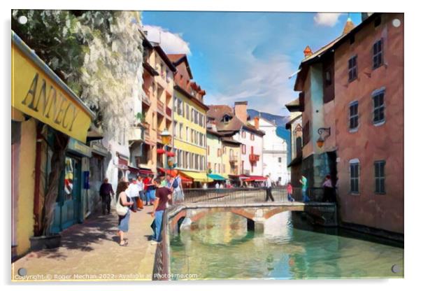 Enchanting Annecy: A Watercolour Dream Acrylic by Roger Mechan