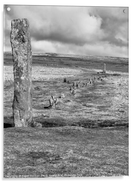 Enigmatic Megaliths on Drizzlecombe Dartmoor Acrylic by Roger Mechan