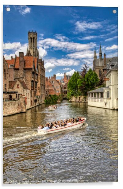 Charming Waterways of Bruges Acrylic by Roger Mechan
