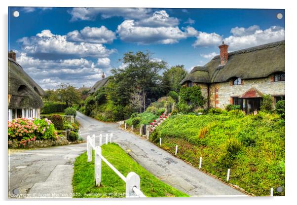 Enchanting Thatched Cottage in Godshill Acrylic by Roger Mechan