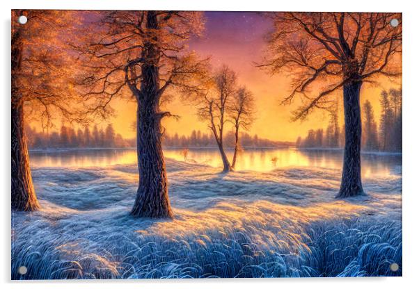 Ethereal Winter Wonderland Acrylic by Roger Mechan