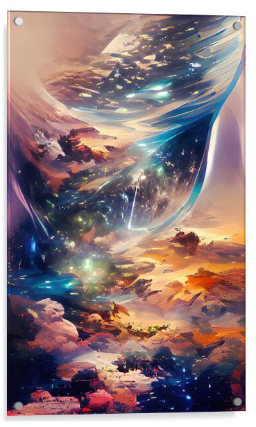 "Cosmic Symphony" Acrylic by Roger Mechan