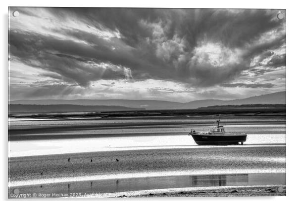 Solitude on Taf Estuary Acrylic by Roger Mechan