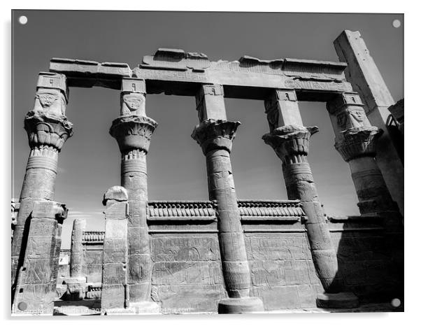Goddess Hathor Columns Acrylic by Adelaide Lin