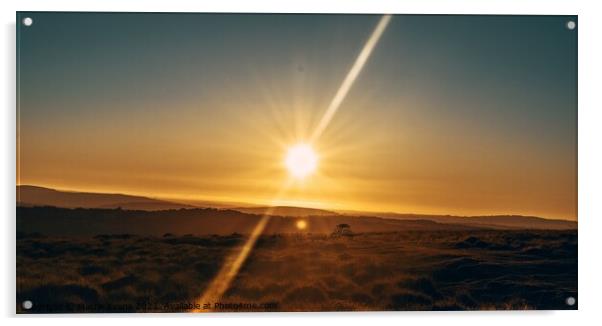 Dartmoor Sunset Acrylic by Mattie Evans