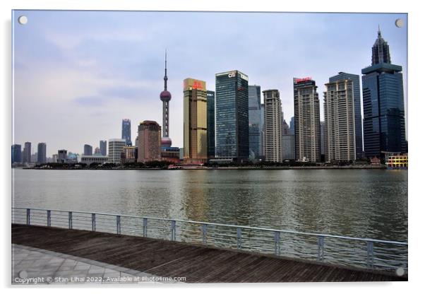 Shanghai TV tower among skyscrapers Acrylic by Stan Lihai