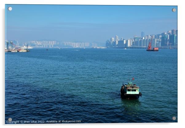 Hong Kong Victoria harbour  Acrylic by Stan Lihai