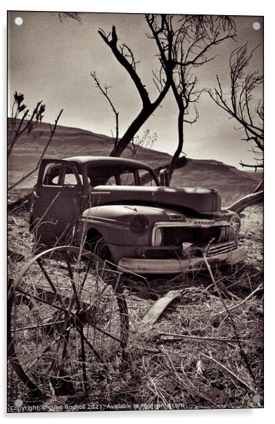 Vintage rusty car South Africa Acrylic by Giles Rocholl