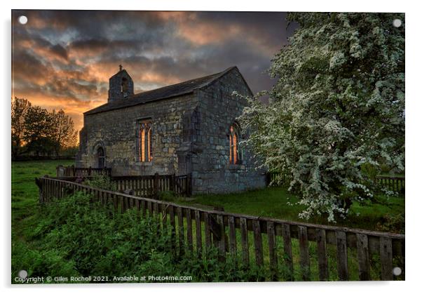 Lead Church Towton Yorkshire Acrylic by Giles Rocholl
