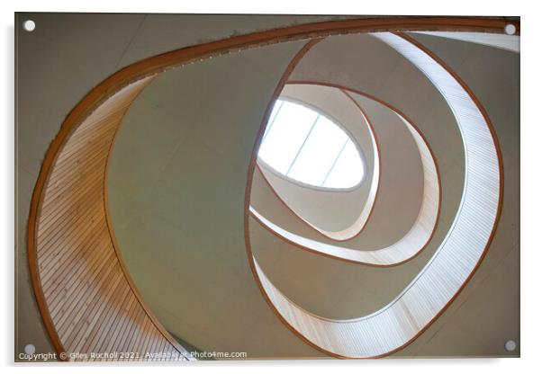 Abstract spiral stair well Acrylic by Giles Rocholl