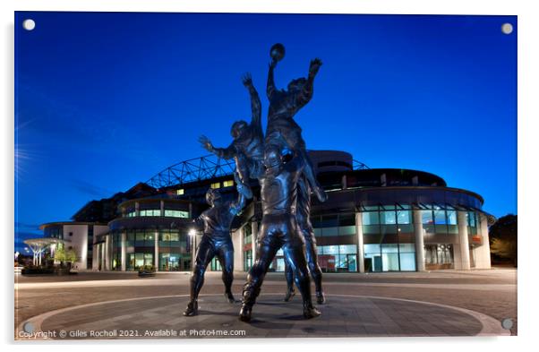 Twickenham Rugby ground London Acrylic by Giles Rocholl