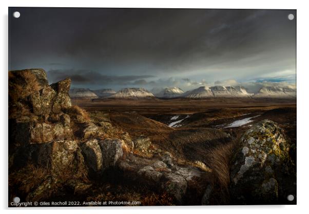 Trollaskagi mountains Iceland Acrylic by Giles Rocholl