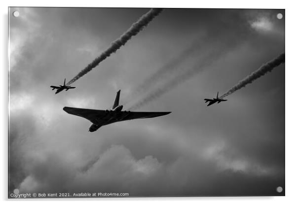 Vulcan XH558 with Red Arrows Escort Acrylic by Bob Kent