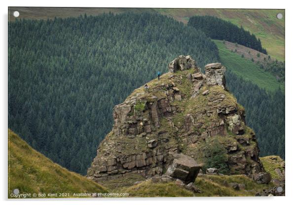 Alport Castles Acrylic by Bob Kent