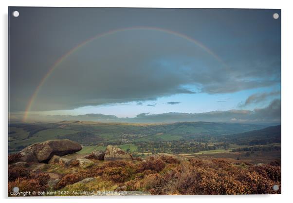 Rainbow Over Curbar Acrylic by Bob Kent