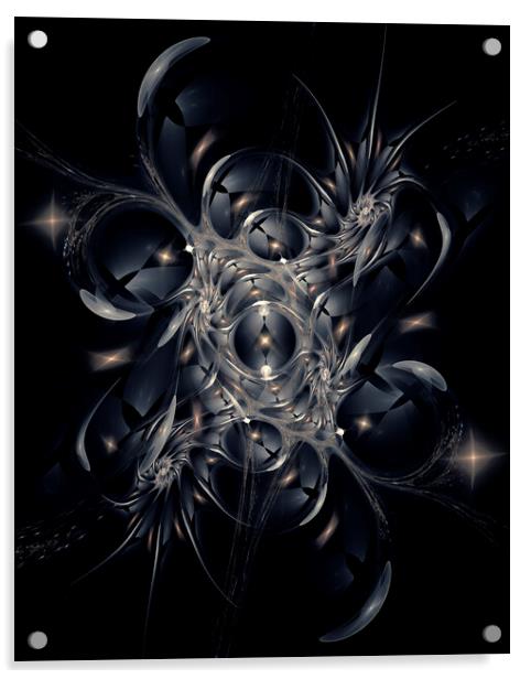 Spider Eyes Fractal Abstract Art Acrylic by Maria Forrester