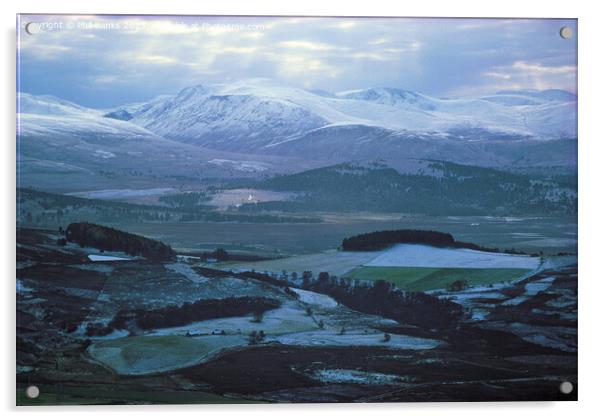 The Cairngorm Mountains from Dorback - Scotland Acrylic by Phil Banks