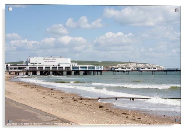 Sandown Pier, Isle of Wight Acrylic by Elaine Hayward