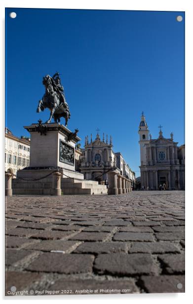 Piazza San Carlo, Turin Acrylic by Paul Pepper