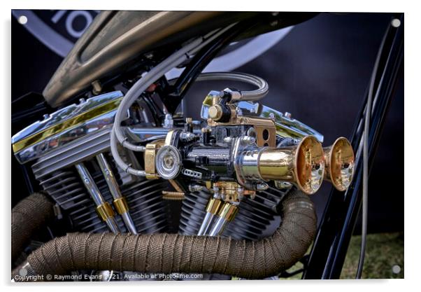 Harley Davidson detail Acrylic by Raymond Evans