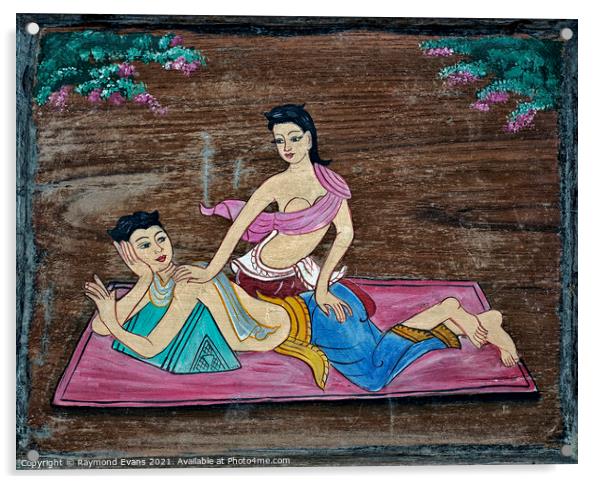 Thai massage Acrylic by Raymond Evans