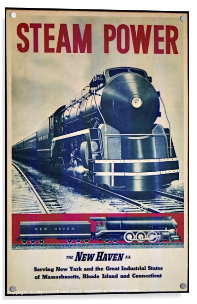 New Haven train poster Acrylic by Raymond Evans