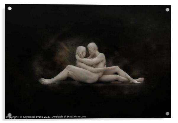 Naked Lovers Acrylic by Raymond Evans