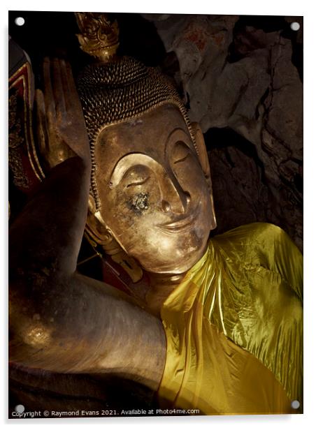 Reclining Buddha Acrylic by Raymond Evans
