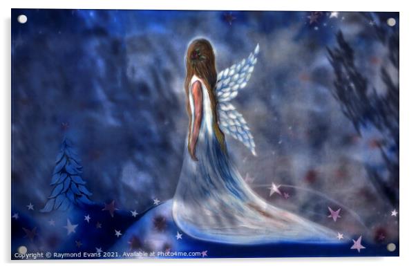 Fantasy Angel Acrylic by Raymond Evans