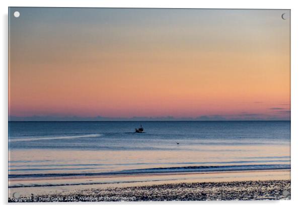 A fishing boat sailing into the sunrise Acrylic by Dave Cocks