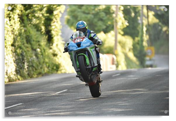 2016 IOM TT road races, Dean Harrison – Silicone Engineering Kawasaki Acrylic by Russell Finney