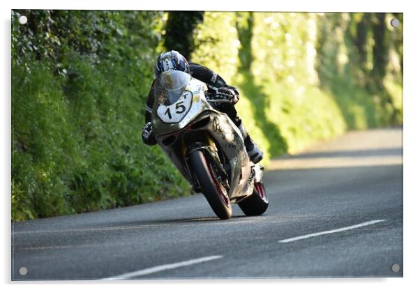 2016 IOM TT road races, David Johnson – Norton Acrylic by Russell Finney