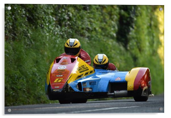 2016 IOM TT road races, Ian Bell/Carl Bell Acrylic by Russell Finney