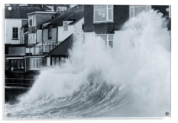 Wave at St. Ives, Cornwall Acrylic by Stuart Wyatt