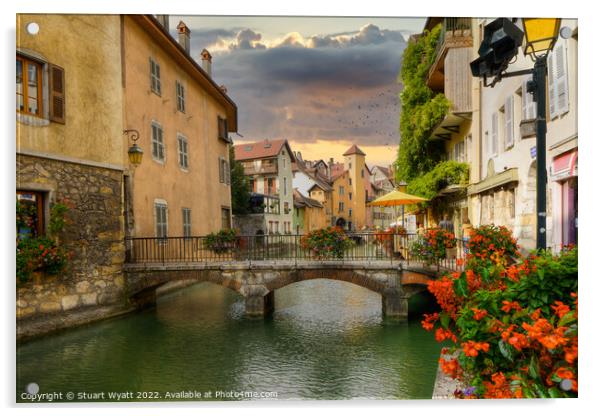 Annecy, France: Quai de l'Île Acrylic by Stuart Wyatt