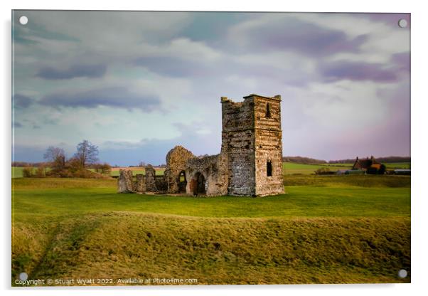 Knowlton Church Acrylic by Stuart Wyatt