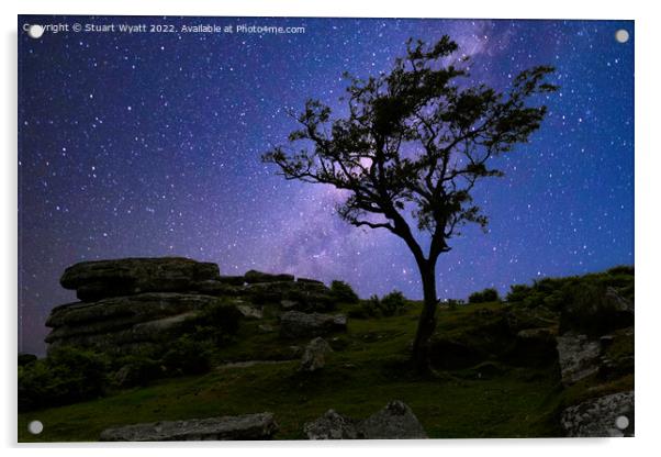 Dartmoor Milky Way Acrylic by Stuart Wyatt
