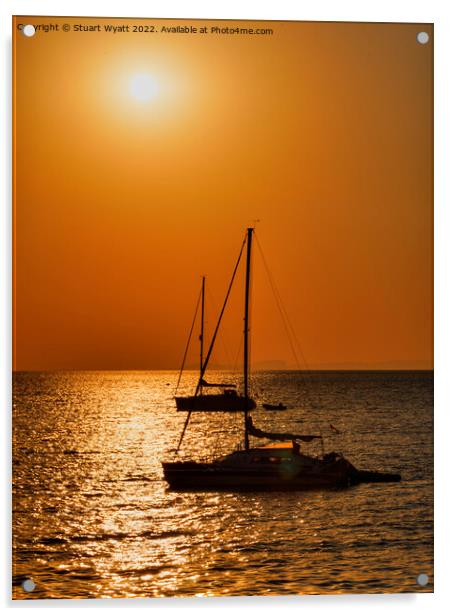 Swanage Bay Sun Acrylic by Stuart Wyatt