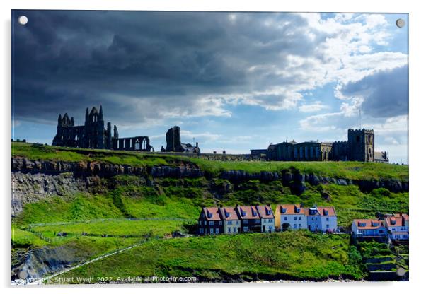 Whitby Abbey and St Marys Acrylic by Stuart Wyatt