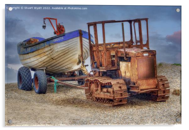 beach fishing boat Acrylic by Stuart Wyatt
