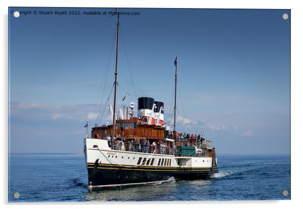 Swanage: Paddle Steamer Waverley Acrylic by Stuart Wyatt