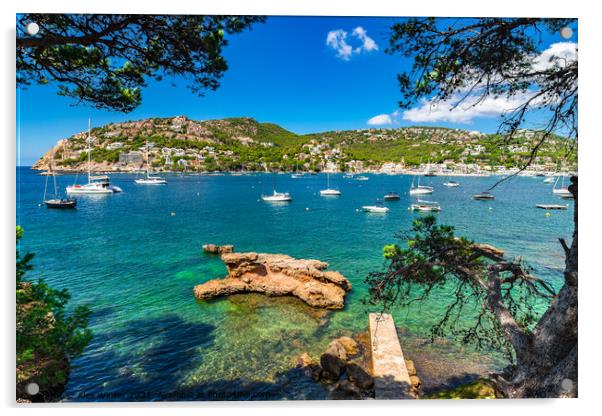 Port de Andratx, Majorca, Idyllic bay with boats Acrylic by Alex Winter